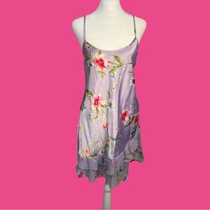 Lavender flower print slip dress. Size Medium but can also fit as Large